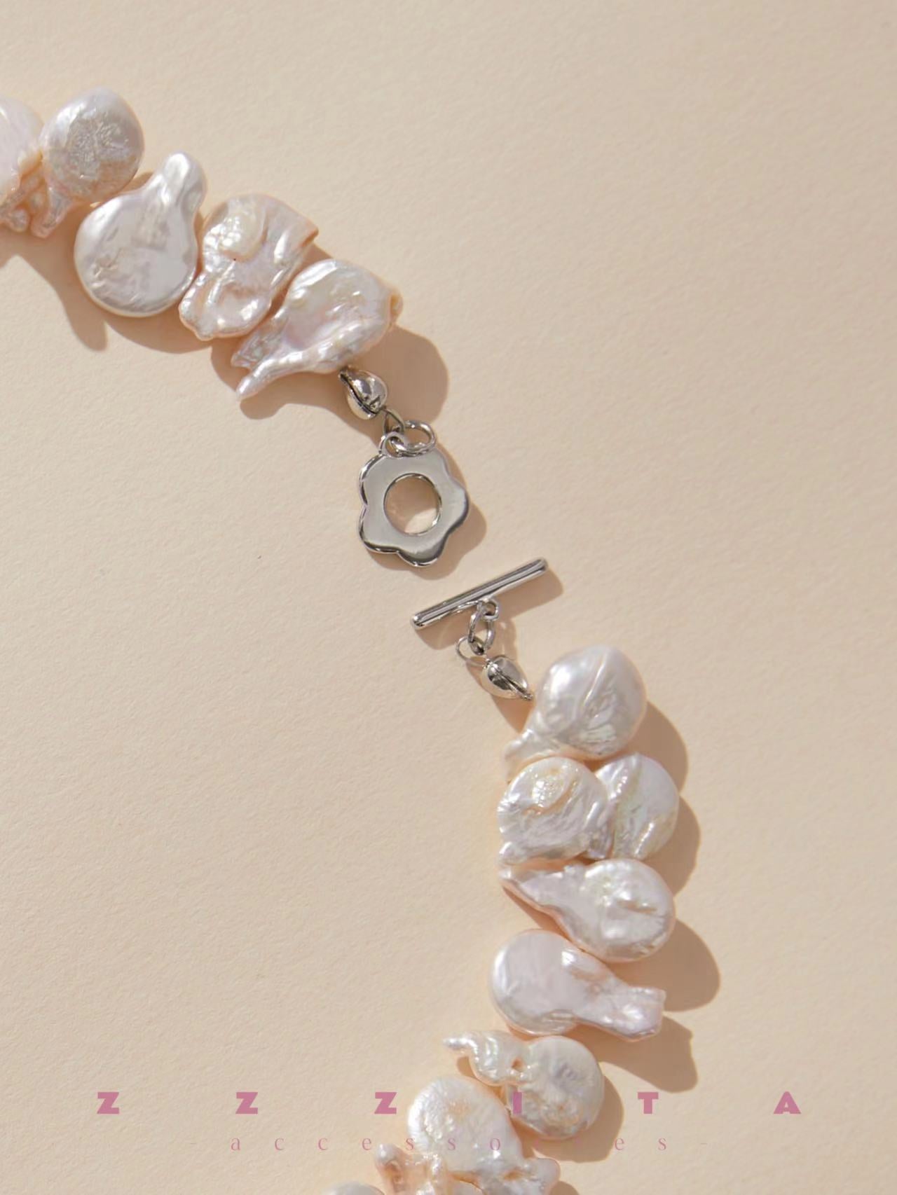 detail of Baroque Pearl Necklace
