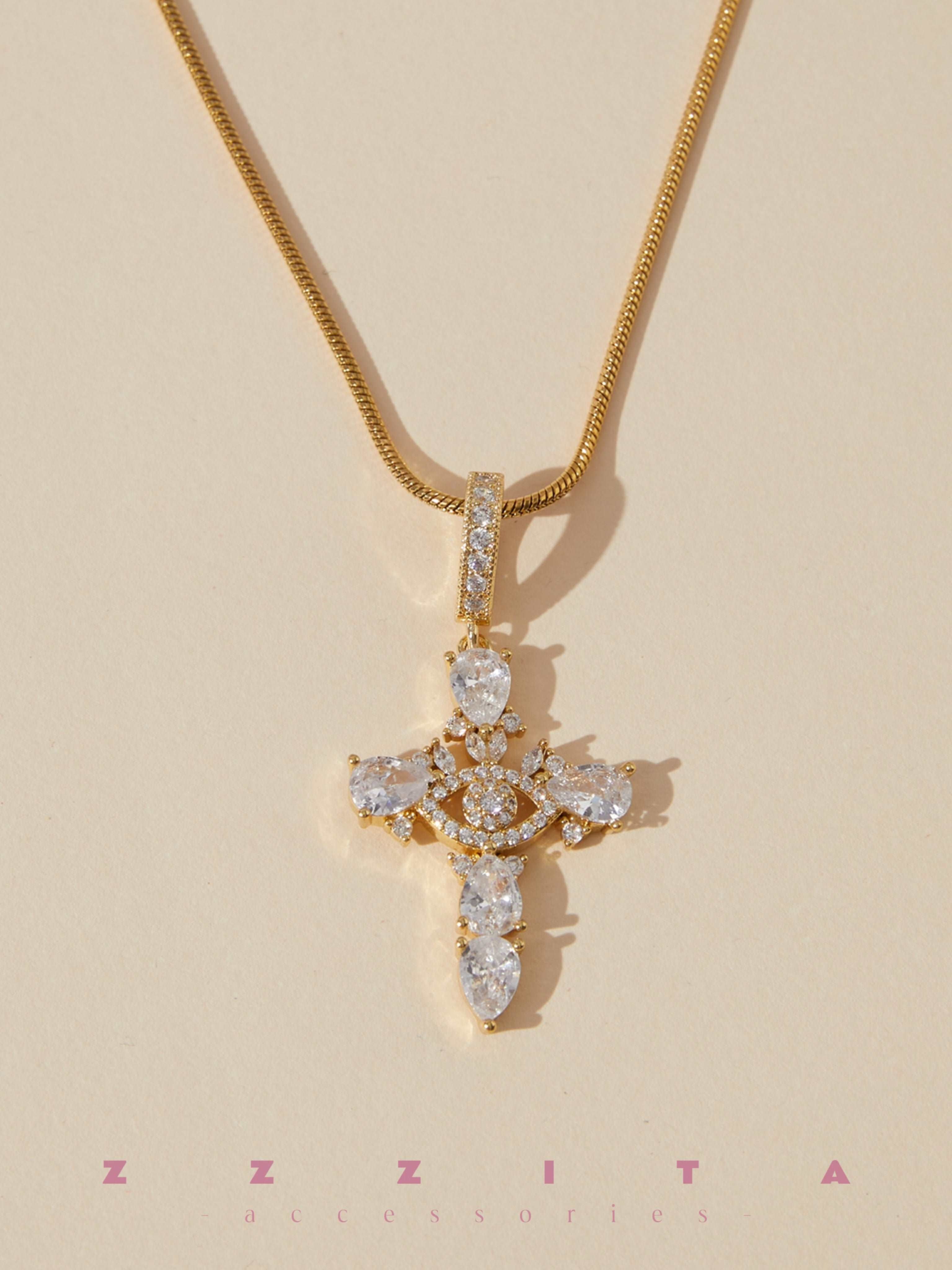 pendant of Bling Cross Necklace