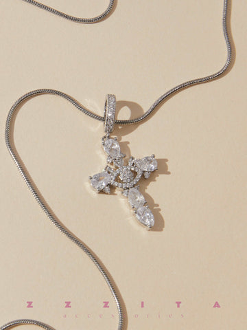 detail of Bling Cross Necklace