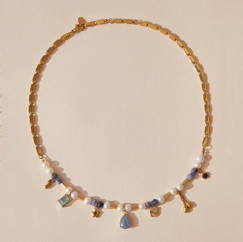 Blue Current Pearl Necklace