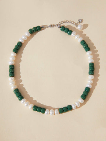 green Camila Pearl Necklace