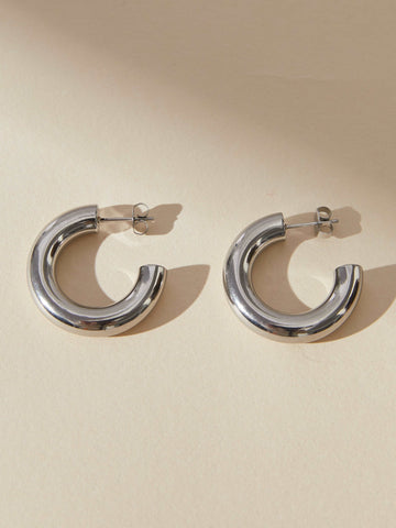 silver Classic Lexi Hoops
