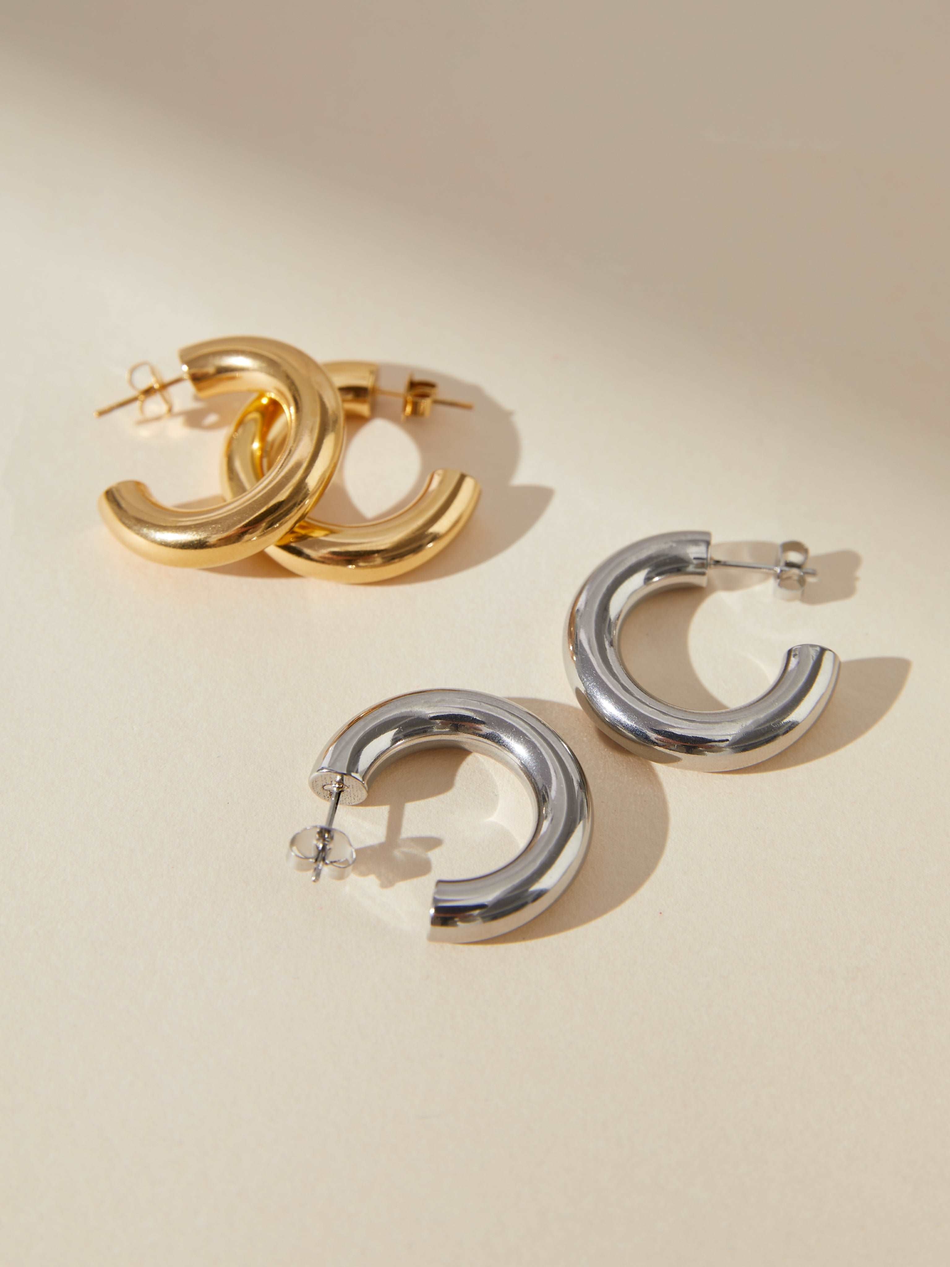 gold and silver Classic Lexi Hoops