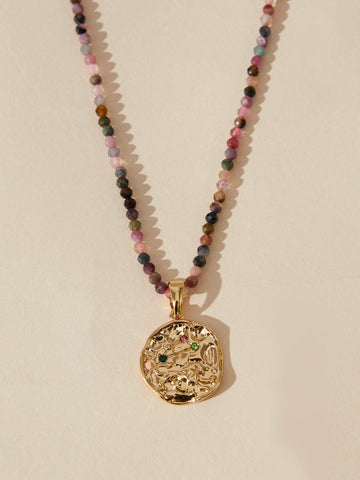multi-color zircon zodiac necklace