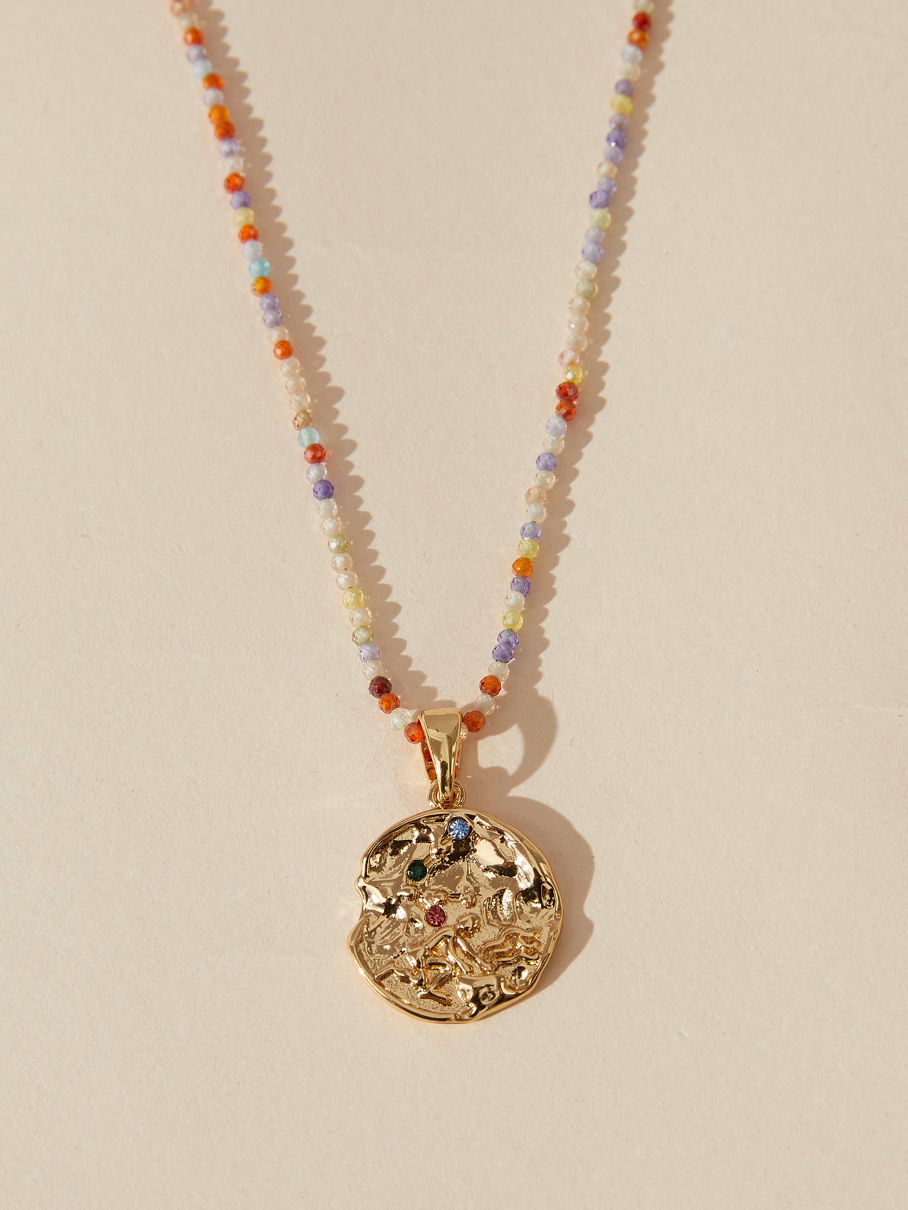 natural tourmaline zodiac necklace