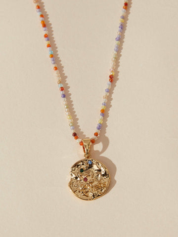 natural tourmaline zodiac necklace
