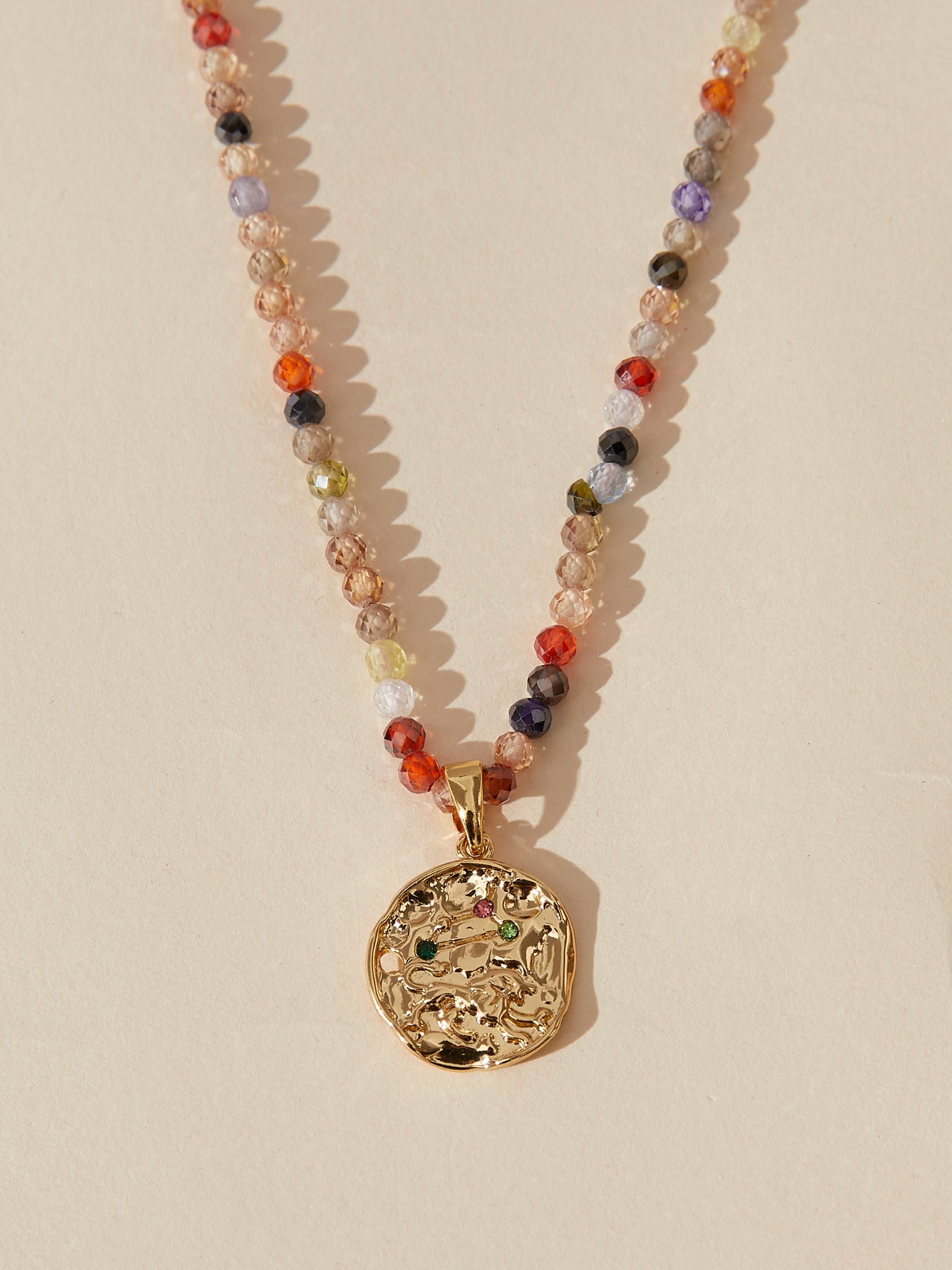 multi-color zircon zodiac necklace