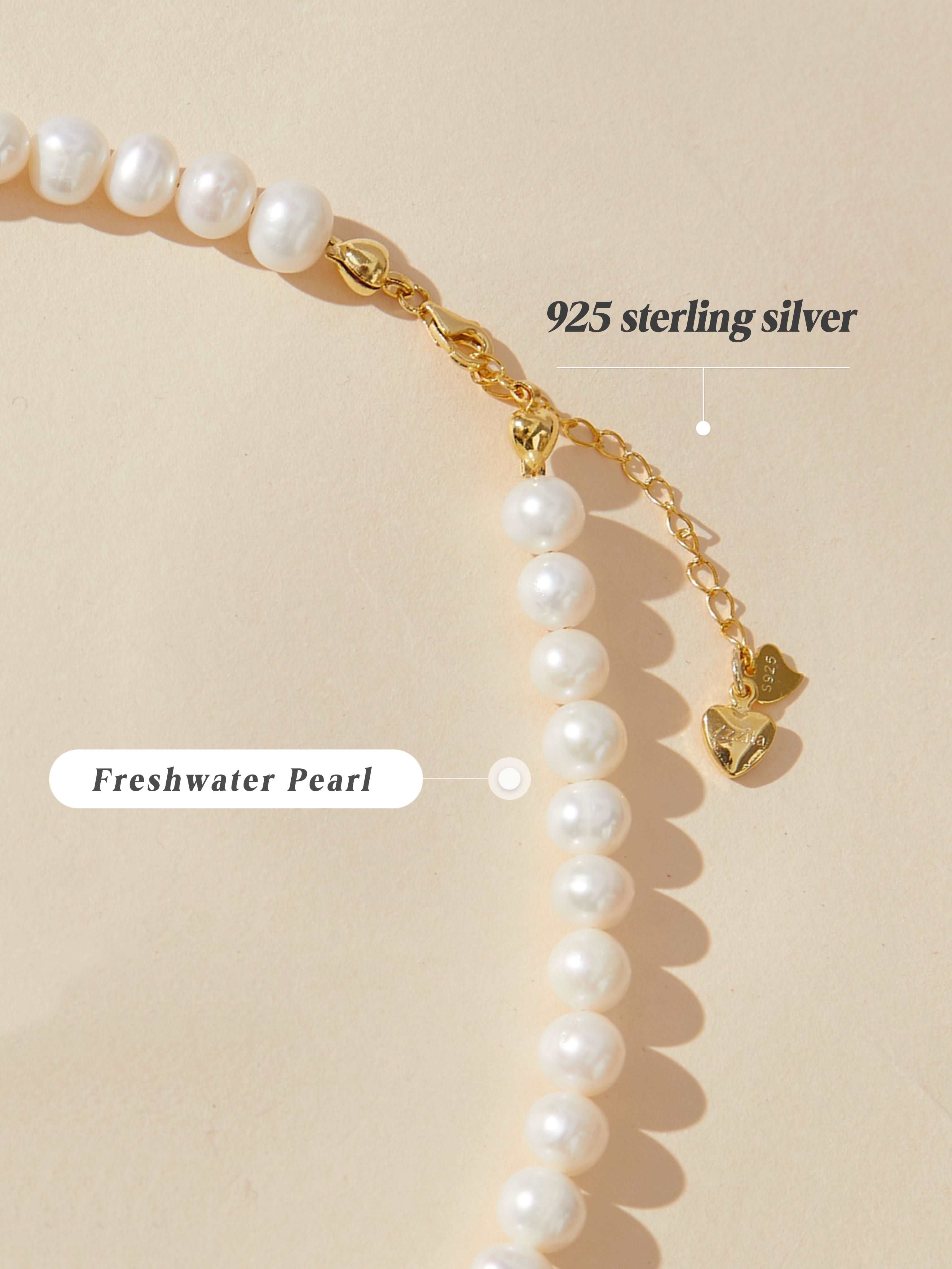 material introduction of Custom Letter Pearl Necklace