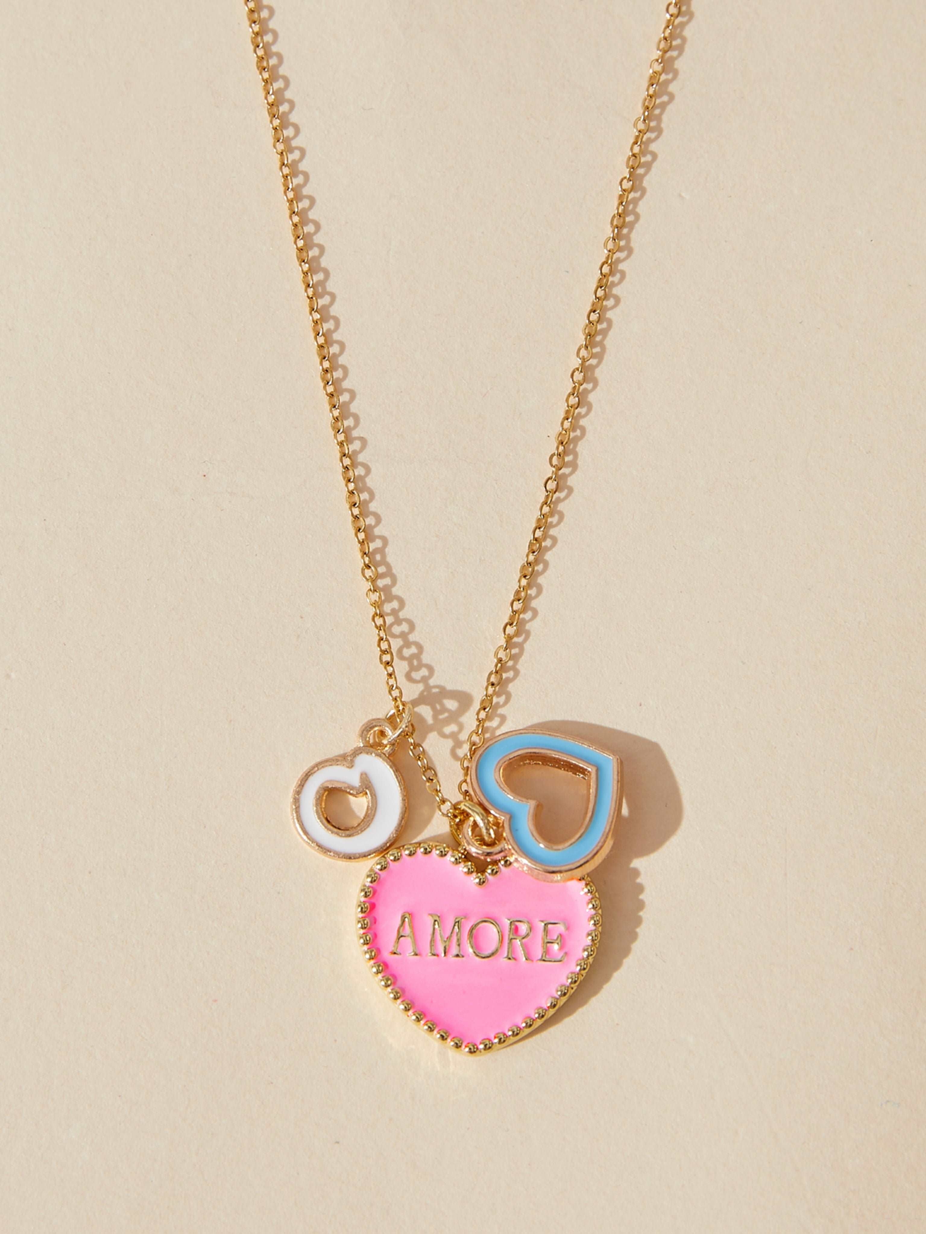 pink Custom Zora Double-heart Necklace