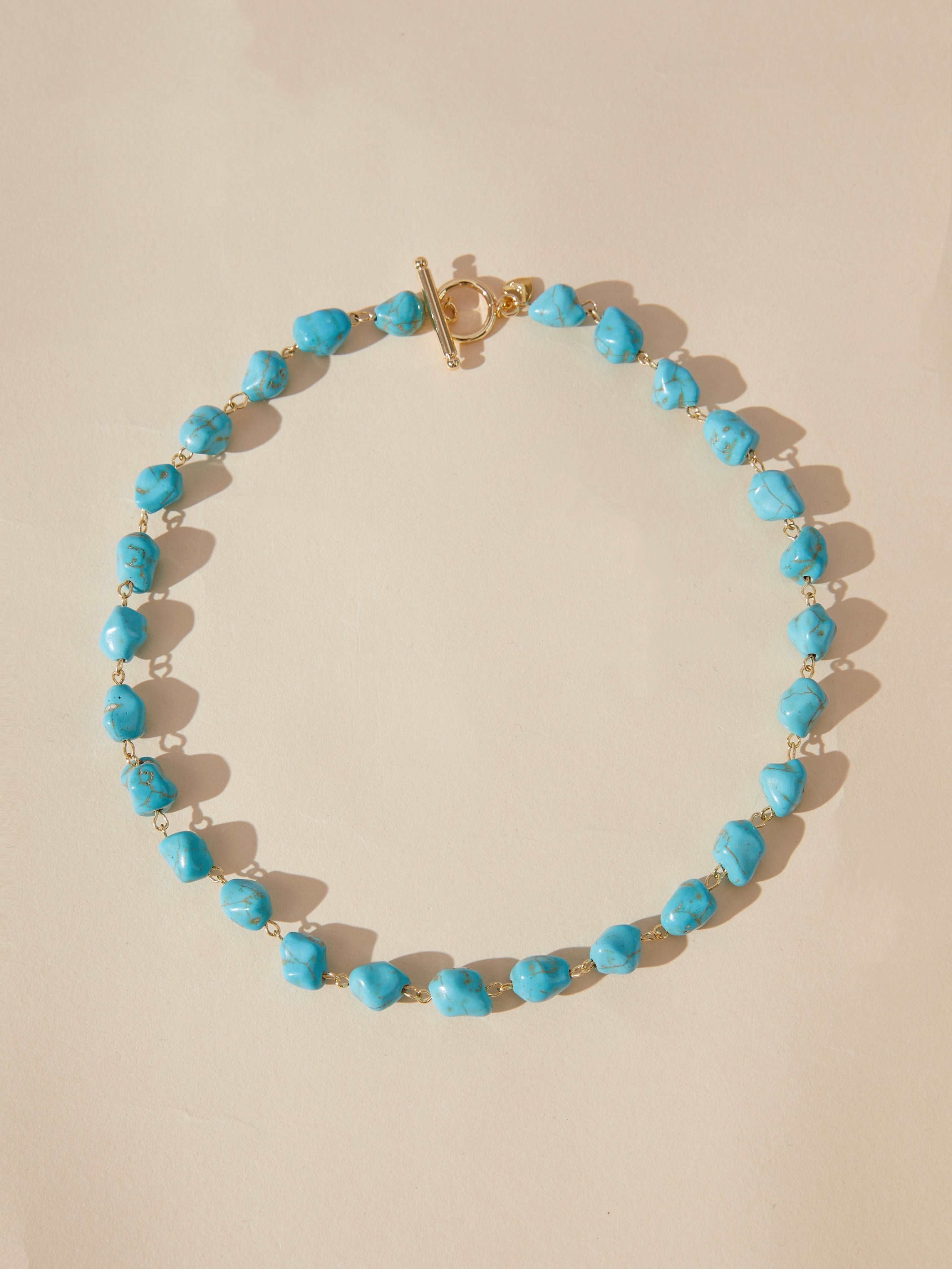 wearing Turquoise Necklace