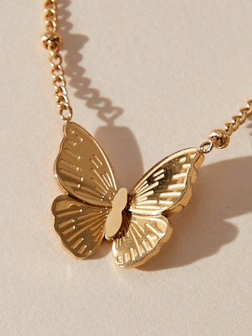 detail of Gold Butterfly Necklace