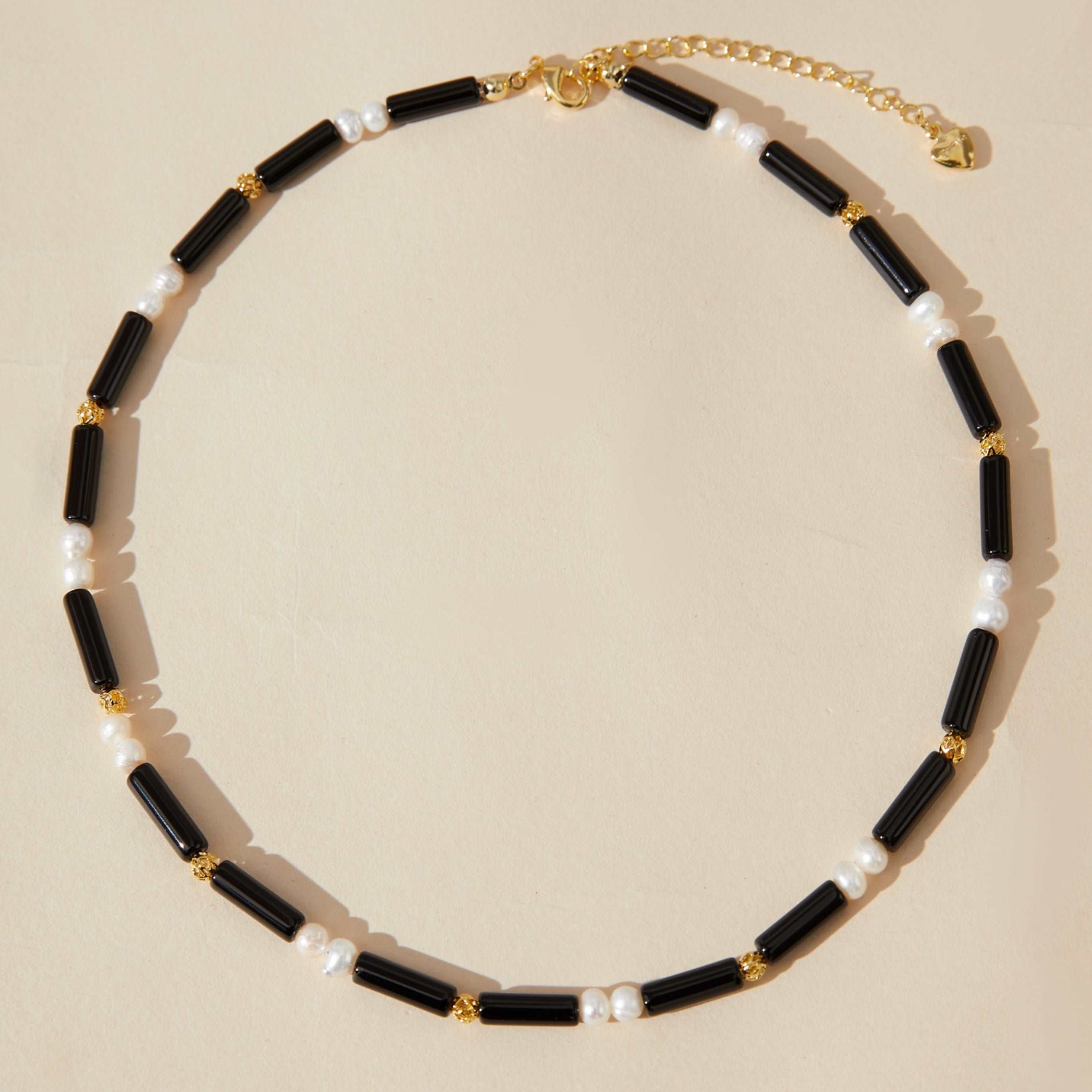 Handmade Black Onyx Bead Necklace