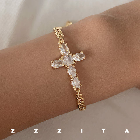 Gold Cross Bracelet