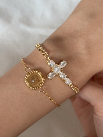 Gold Cross Bracelet