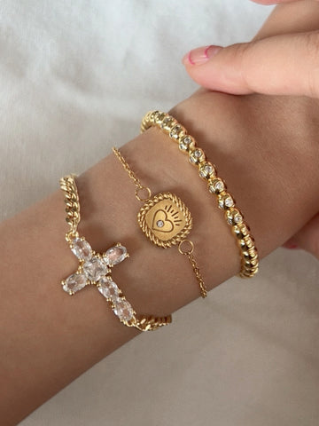 Gold Cross Bracelet