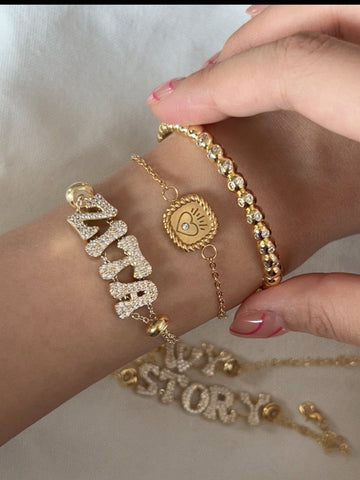 Puffy Letter Bracelet