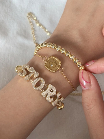 Puffy Letter Bracelet