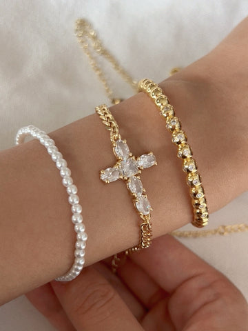 Gold Cross Bracelet