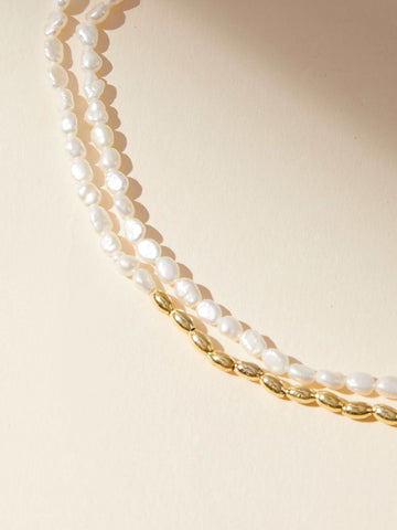 detail of Maya Pearl Necklace