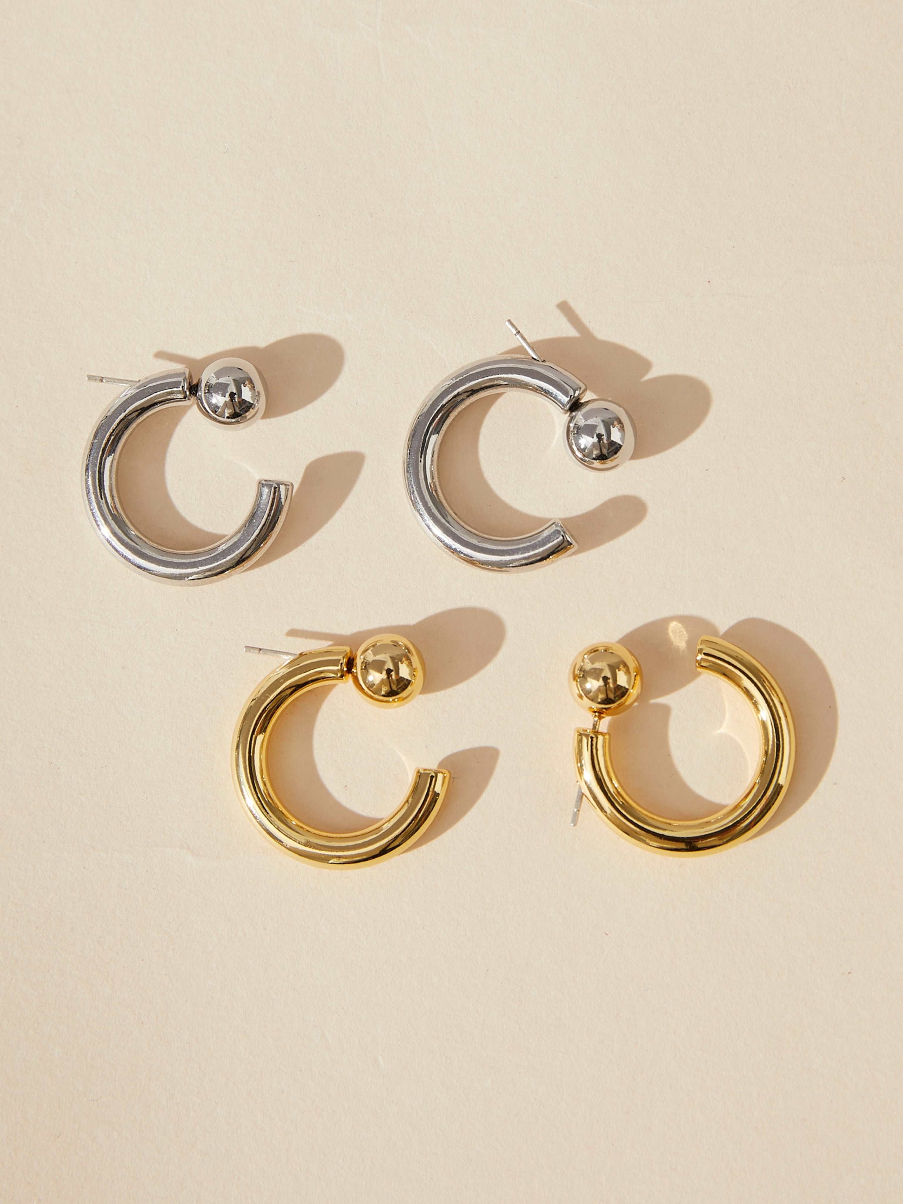 gold and silver Olivia Stud Earrings