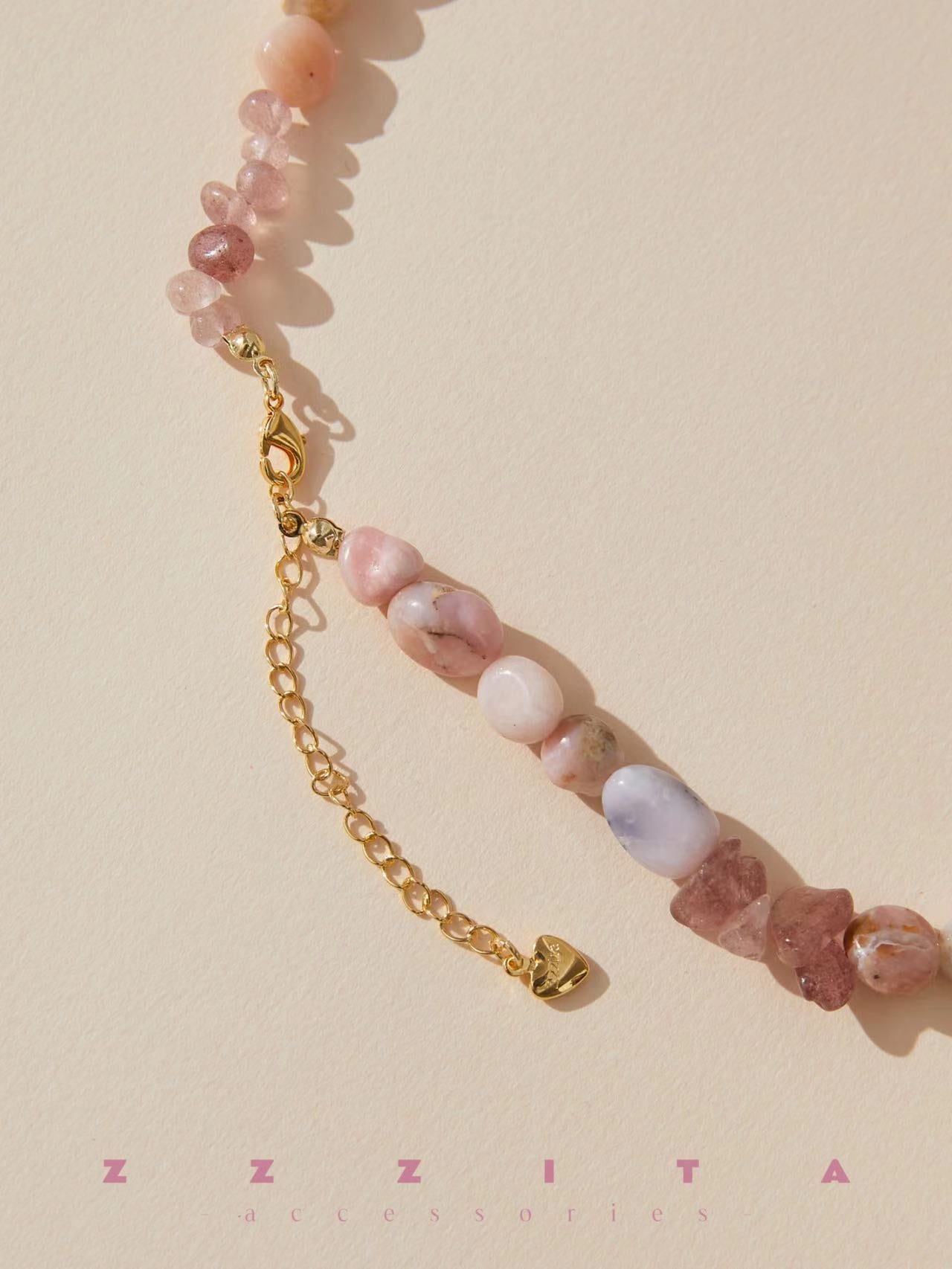 detail of Pink Gemstone Necklace