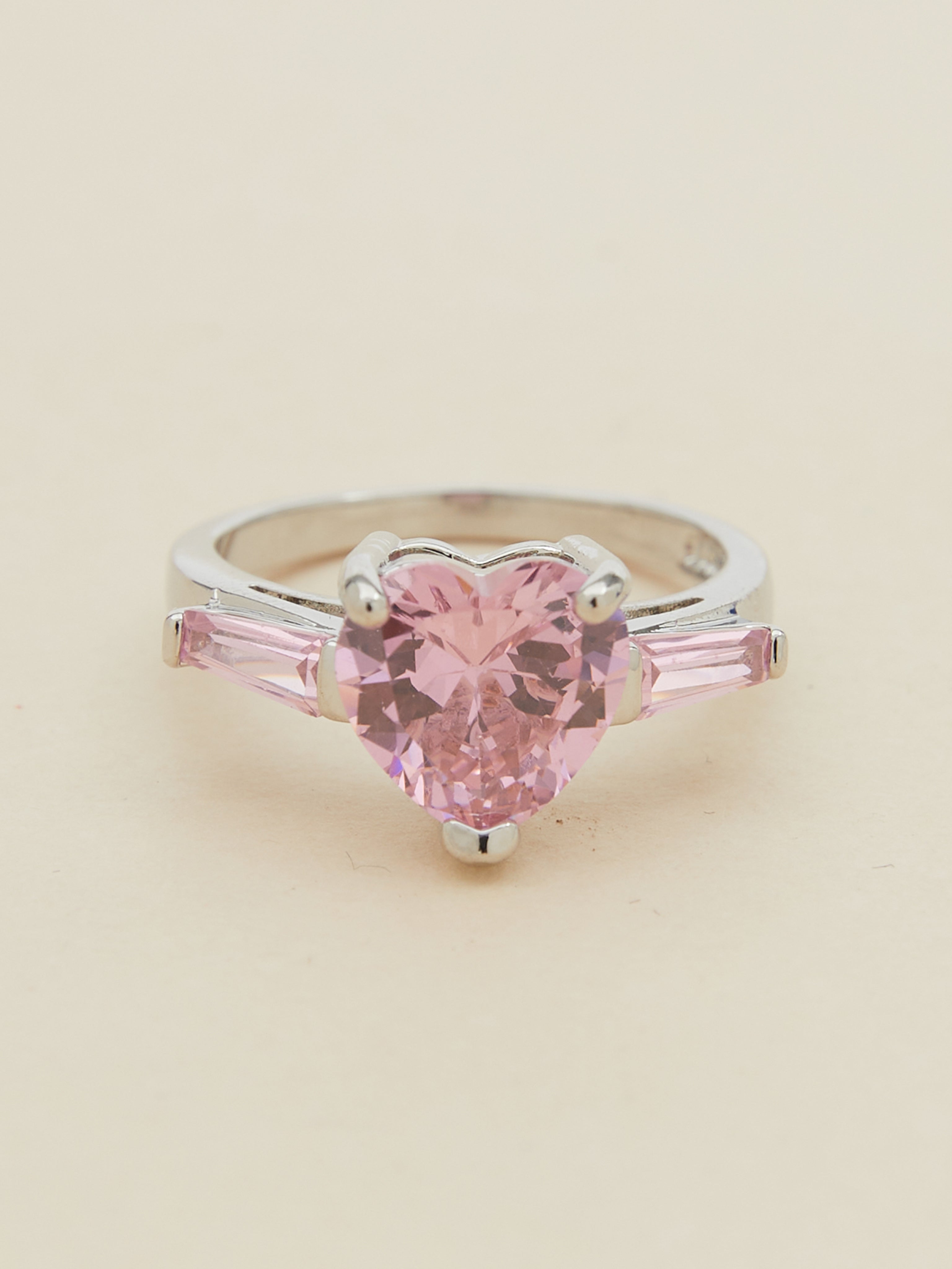 heart zircon Pink Hottie Ring