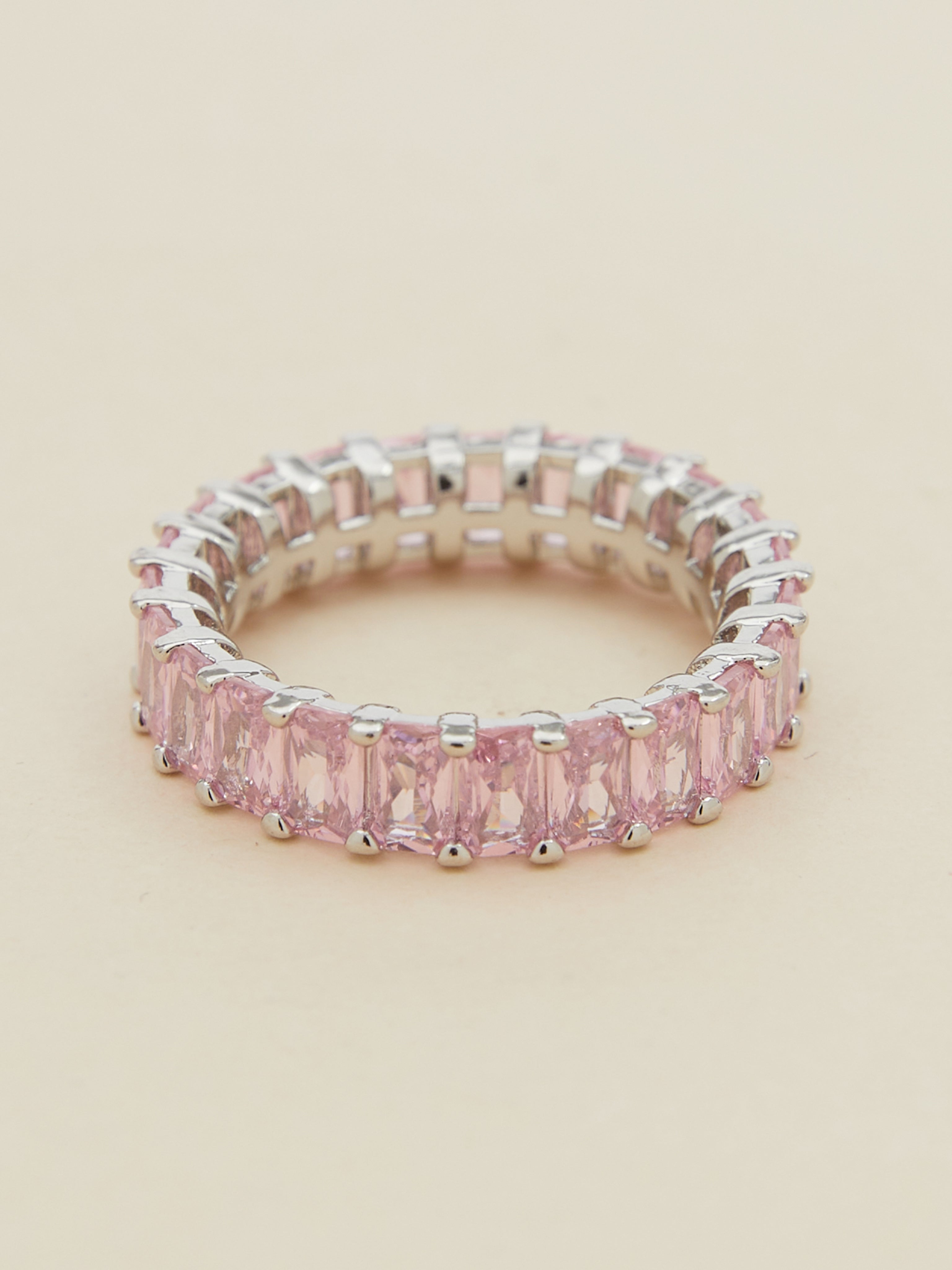 rectangle zircon Pink Hottie Ring