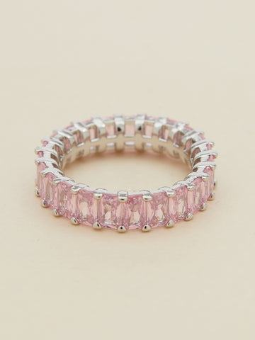 rectangle zircon Pink Hottie Ring