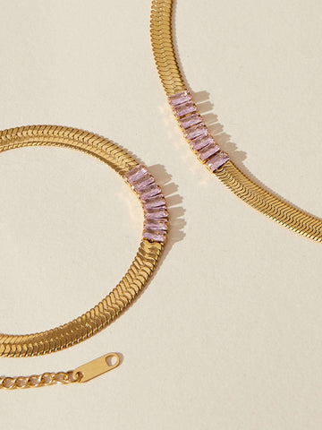 Pink Zircon Necklace and bracelet