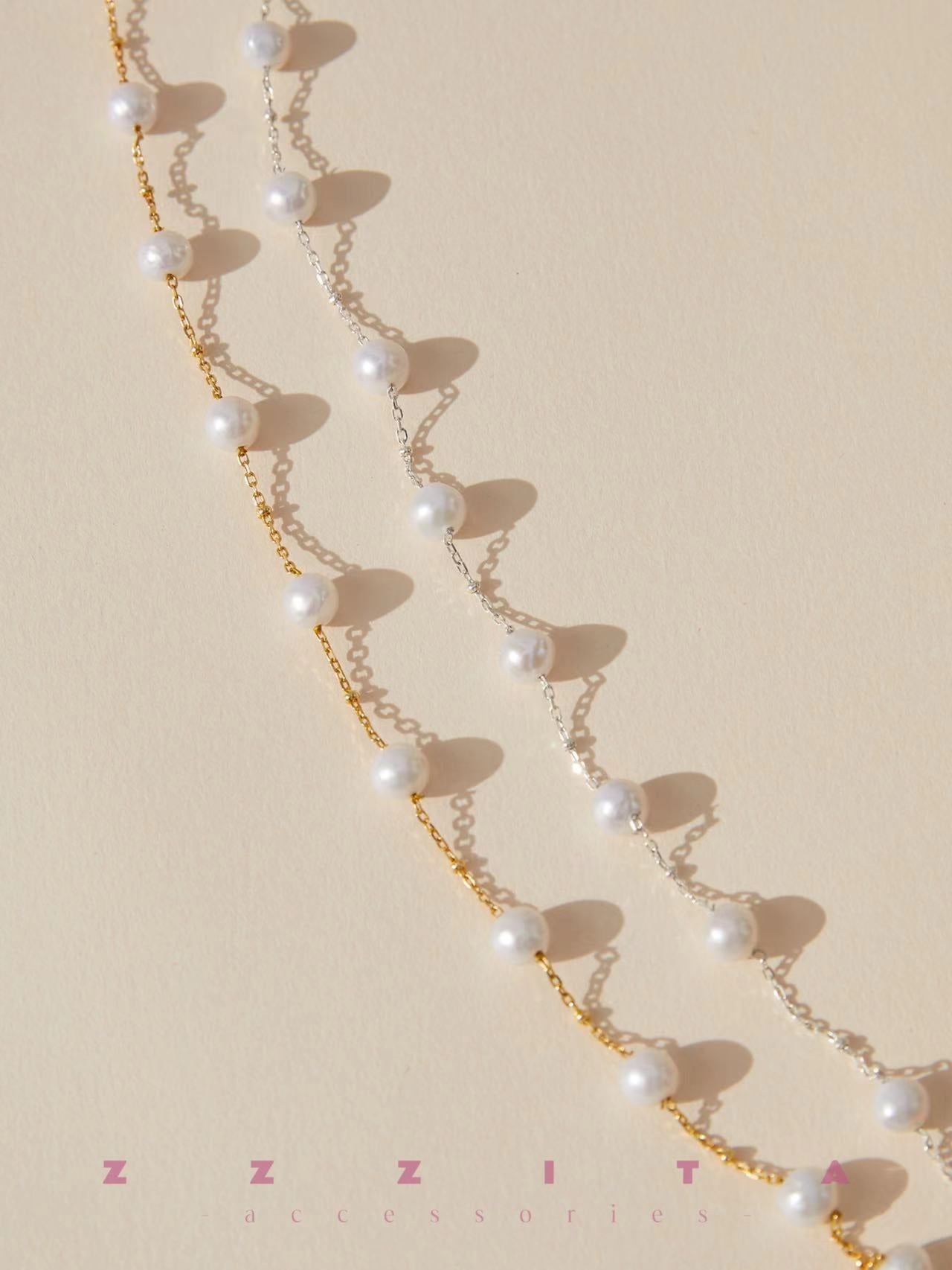 detail of Sophia Pearl Necklace