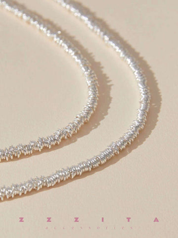 detail of Sterling Silver Hoop Necklace
