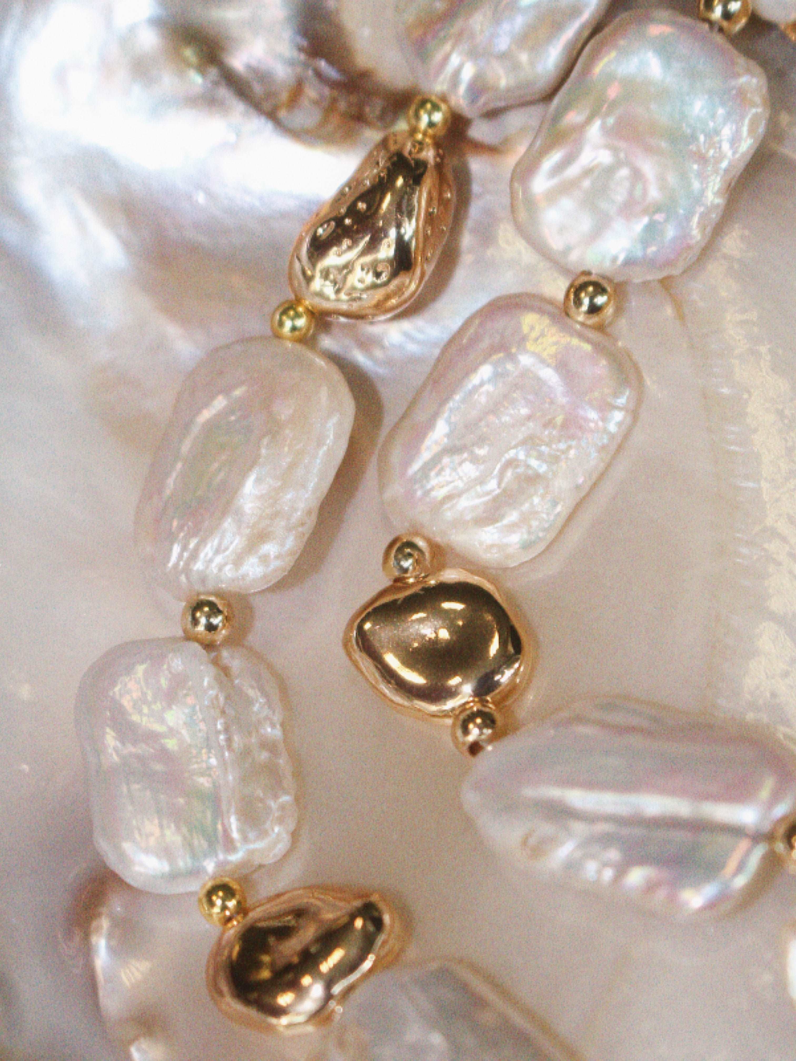 detail of Zoey Baroque Pearl Necklace